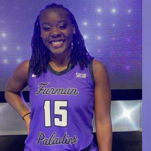 The multitalented Tierra Hodges of the Furman Paladins