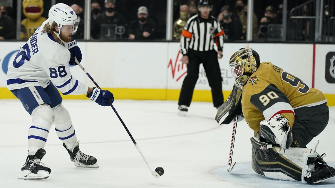 Nylander lifts Maple Leafs past Golden Knights, 4-3 in SO