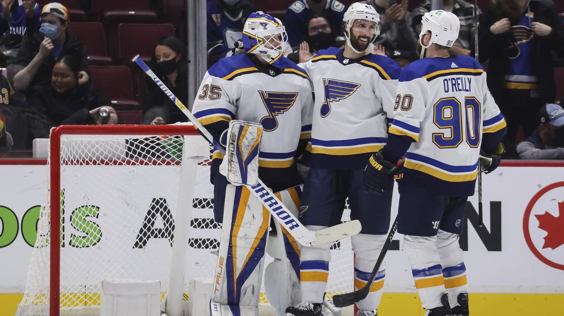 Faulk lifts Blues to 3-1 win over short-handed Canucks