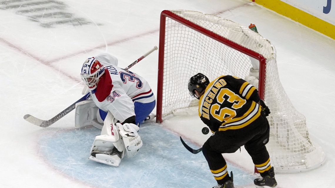 Marchand scores 3 to help Bruins beat Canadiens 5-1