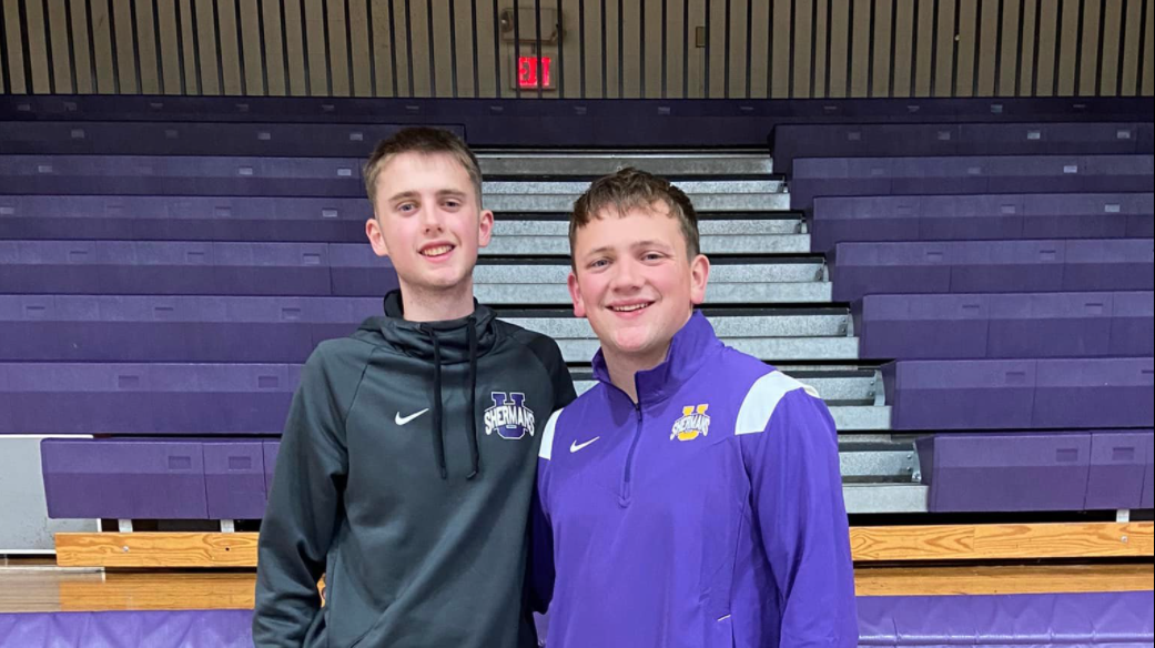 Unioto HS basketball coach Isaac Little shares the court with little brother Jude