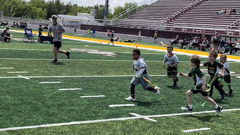 Hugo youth flag football players finding love for the sport