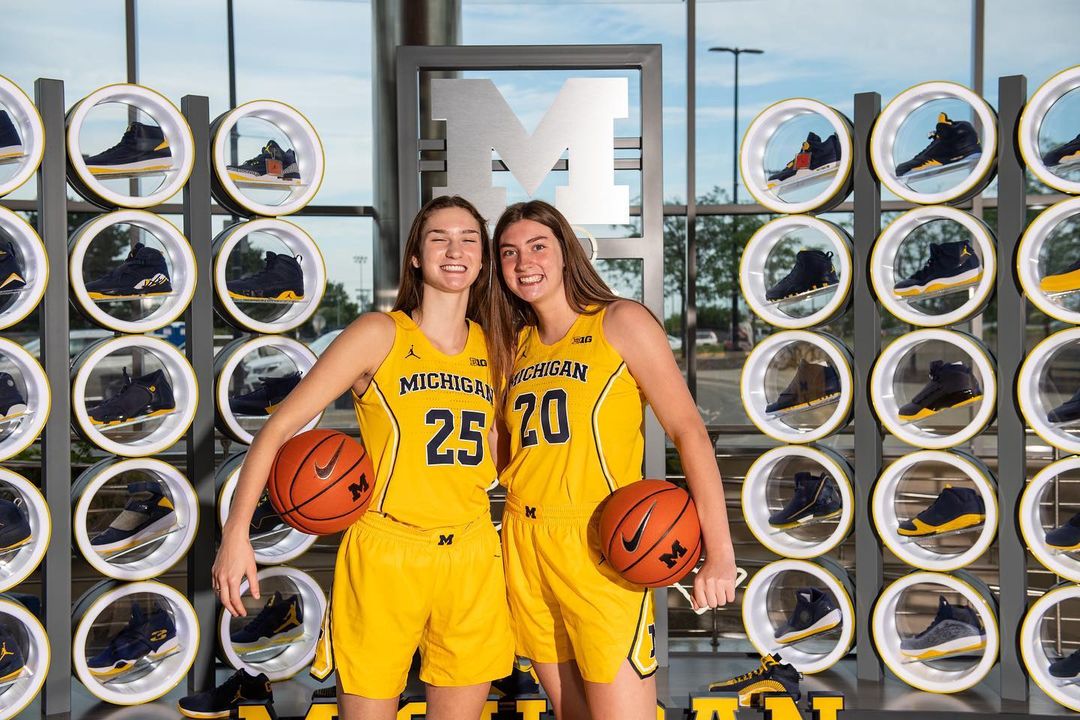 Kate Clarke and Alyssa Crockett Michigan Wolverines women's basketball
