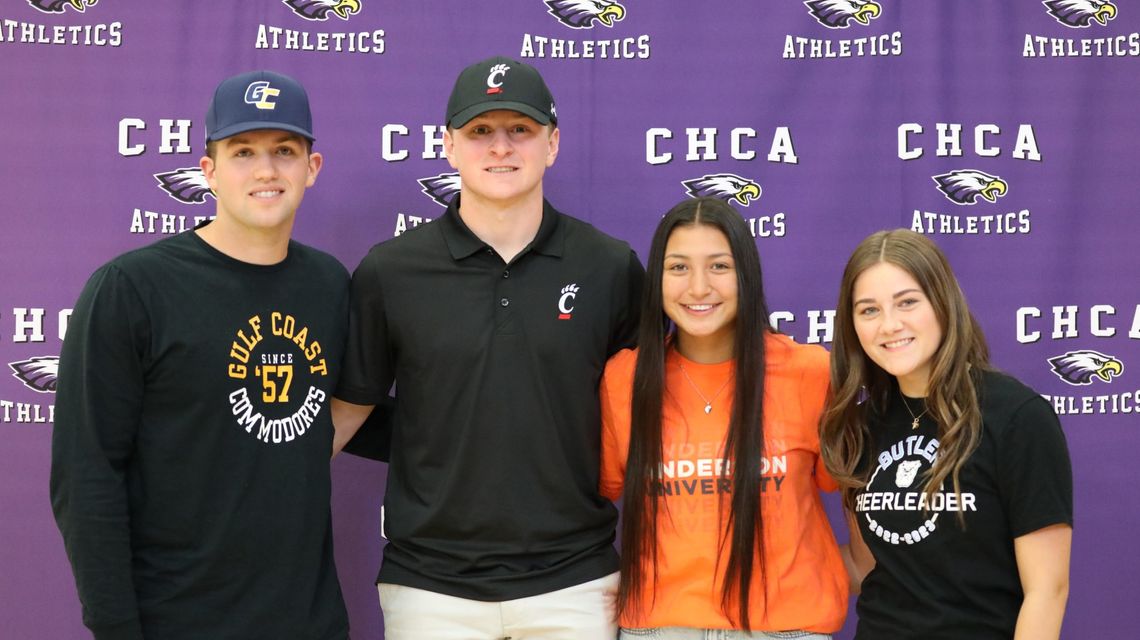 Four athletes from Cincinnati Hills Christian Academy sign letters of
