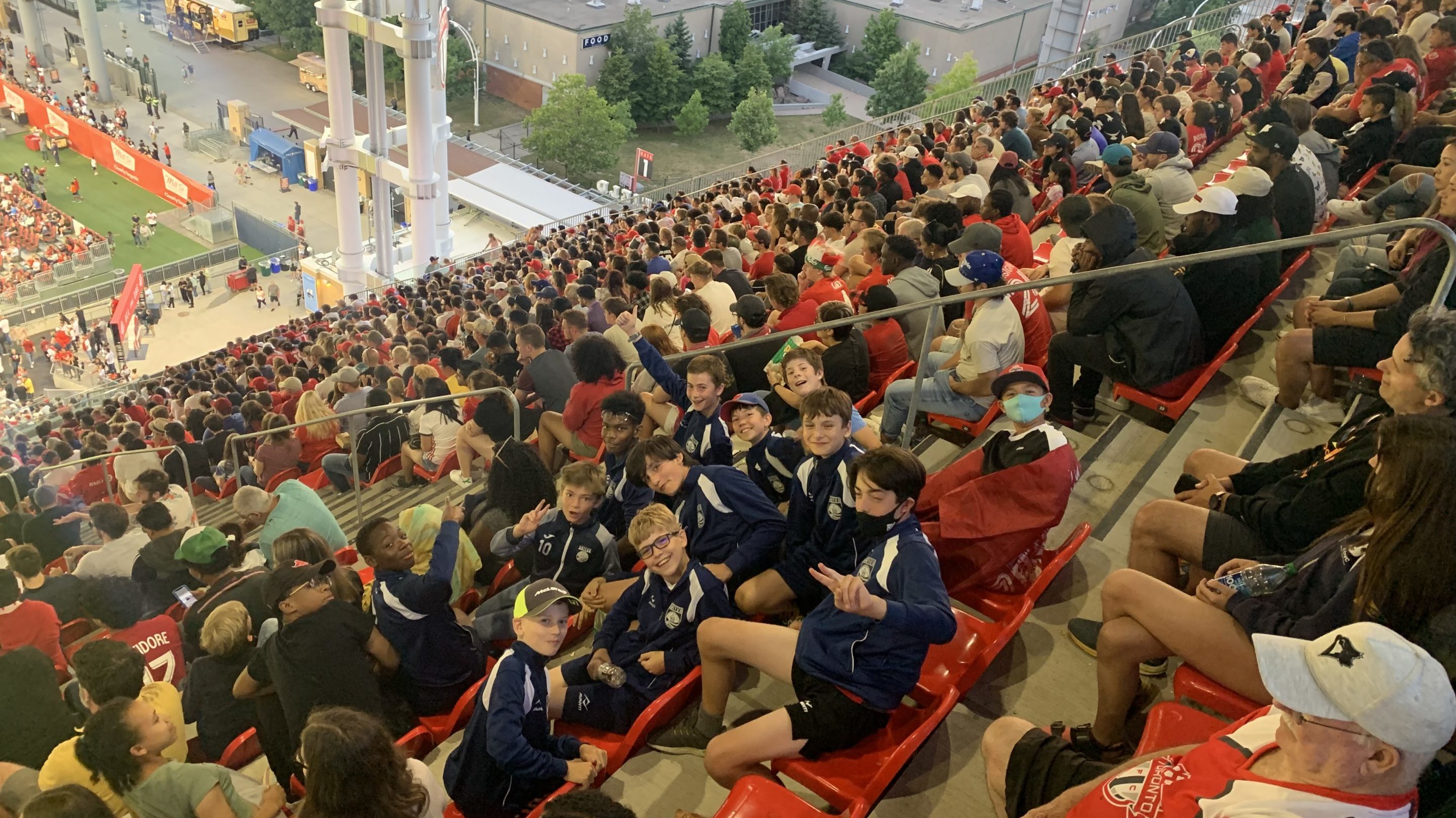 Kingston United Soccer Club attends match between Toronto FC and San