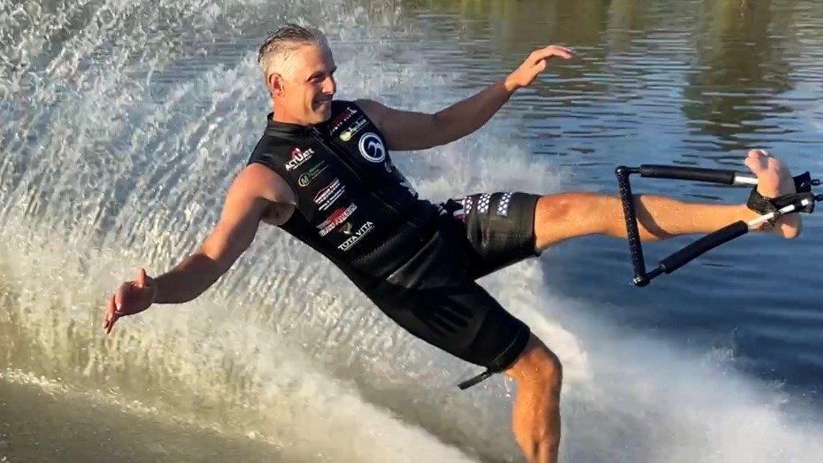 Maple Bluff area water ski competitor Paul Stokes places at Footstock Open