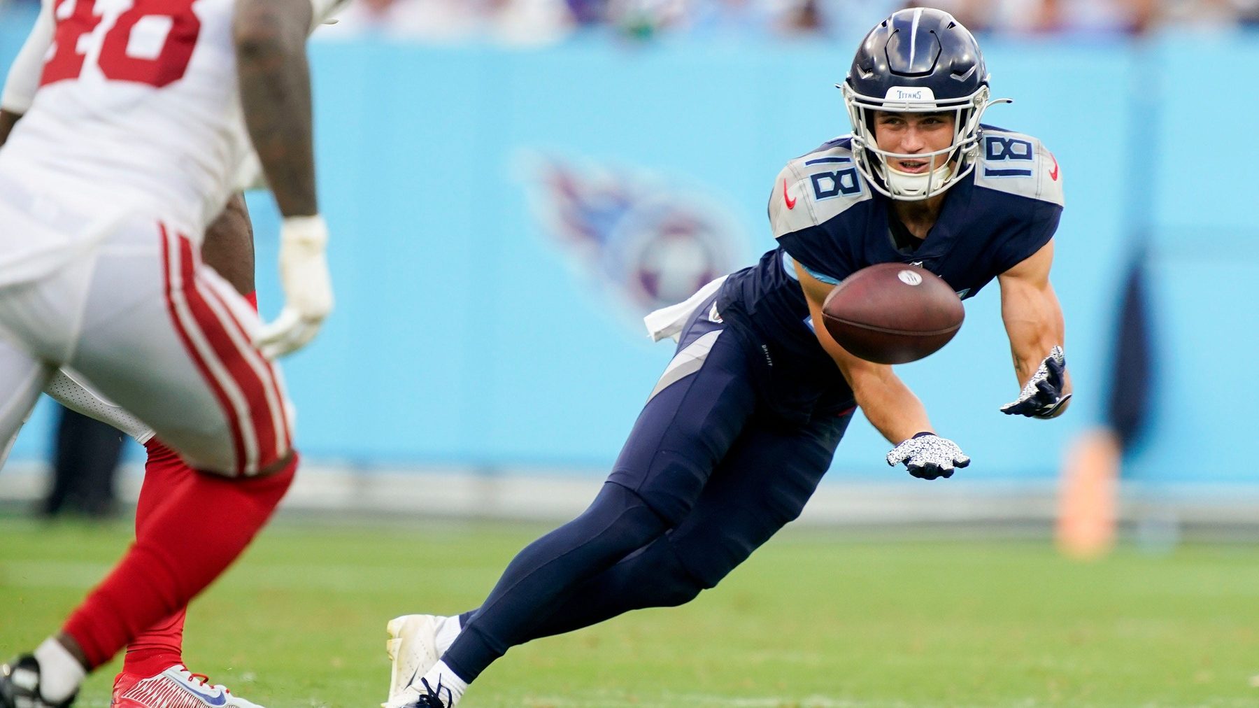 Tennessee Titans wide receiver Kyle Philips (18) watches his team