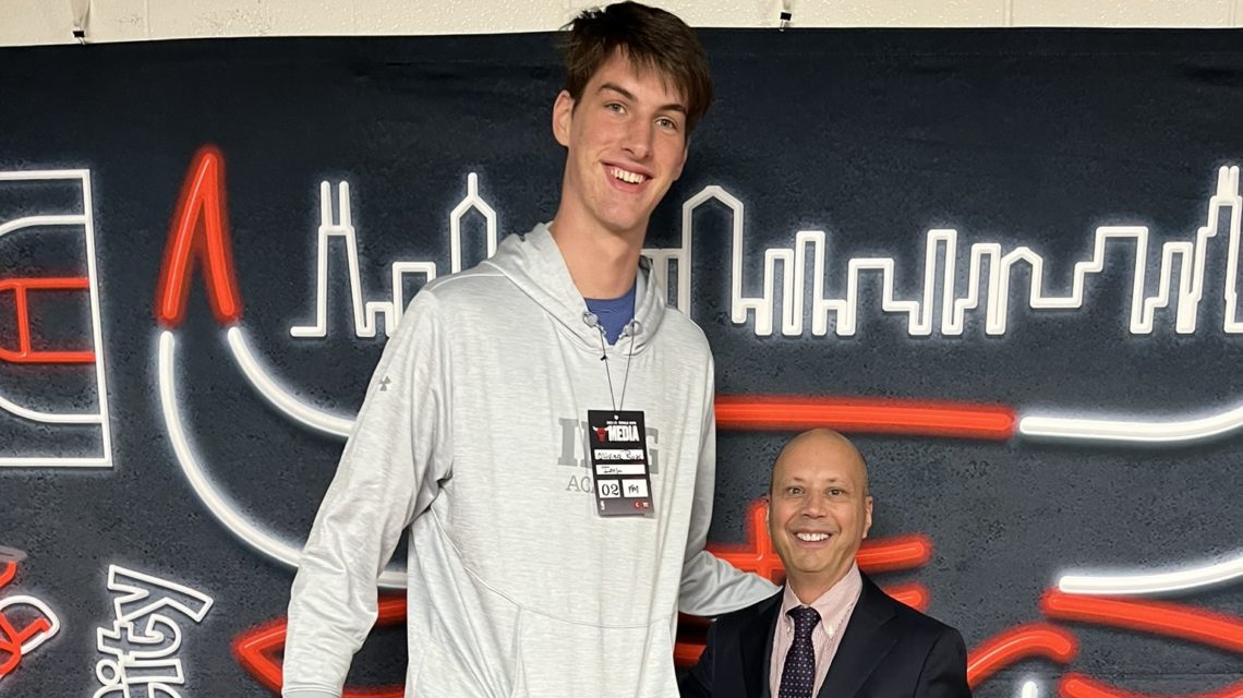 7foot6 Olivier Rioux, world’s tallest teenager, lands at IMG BVM Sports