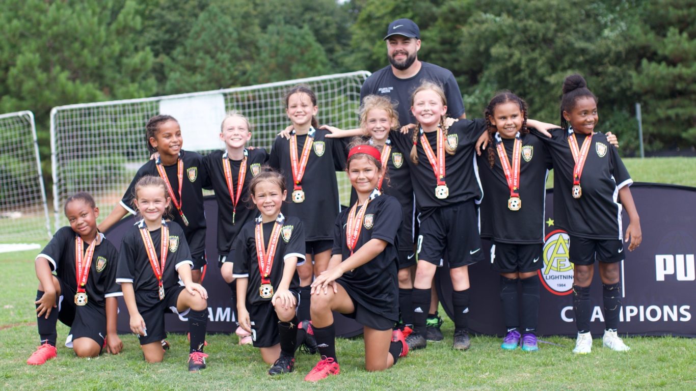 Atlanta Fire United U9 Elite Girls Soccer Team wins Rush Tournament