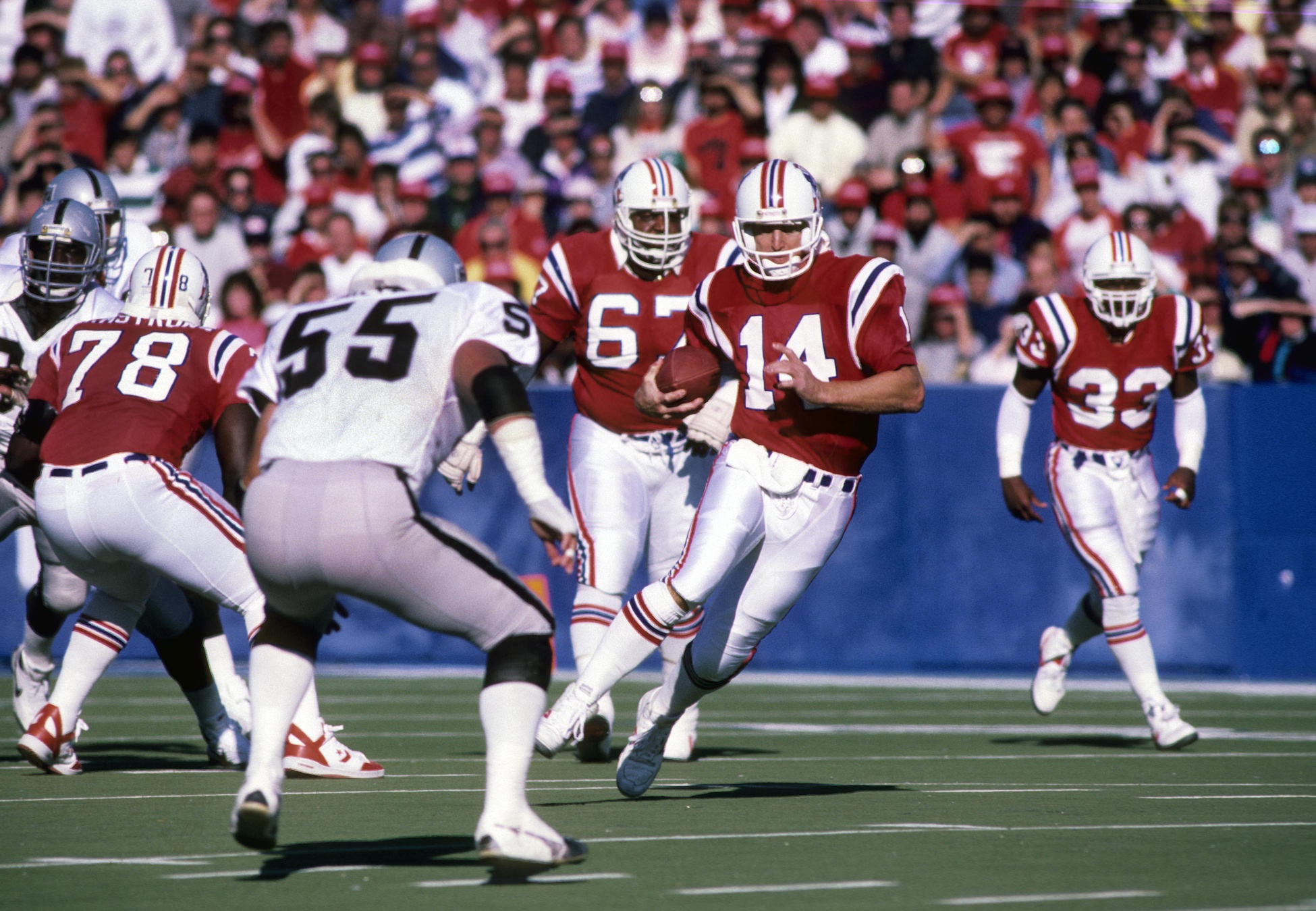 Steve Grogan New England Patriots rushing touchdowns