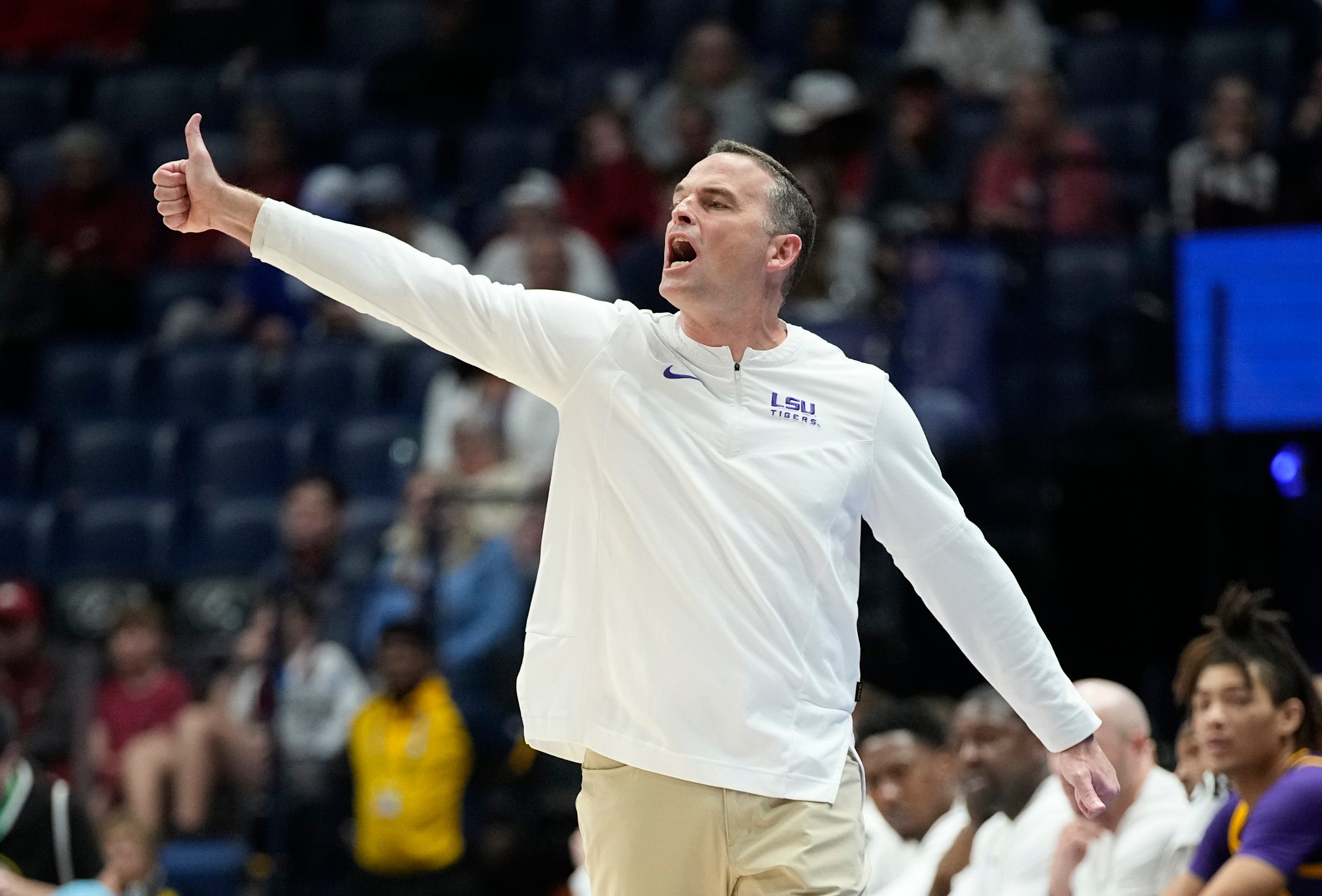 LSU head coach Matt McMahon tigers ncaa transfer portal 