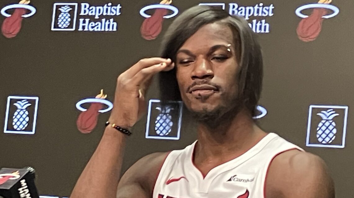 Jimmy Butler steals the show on NBA media day with 'emo' phase look  following Damian Lillard's trade to the Milwaukee Bucks