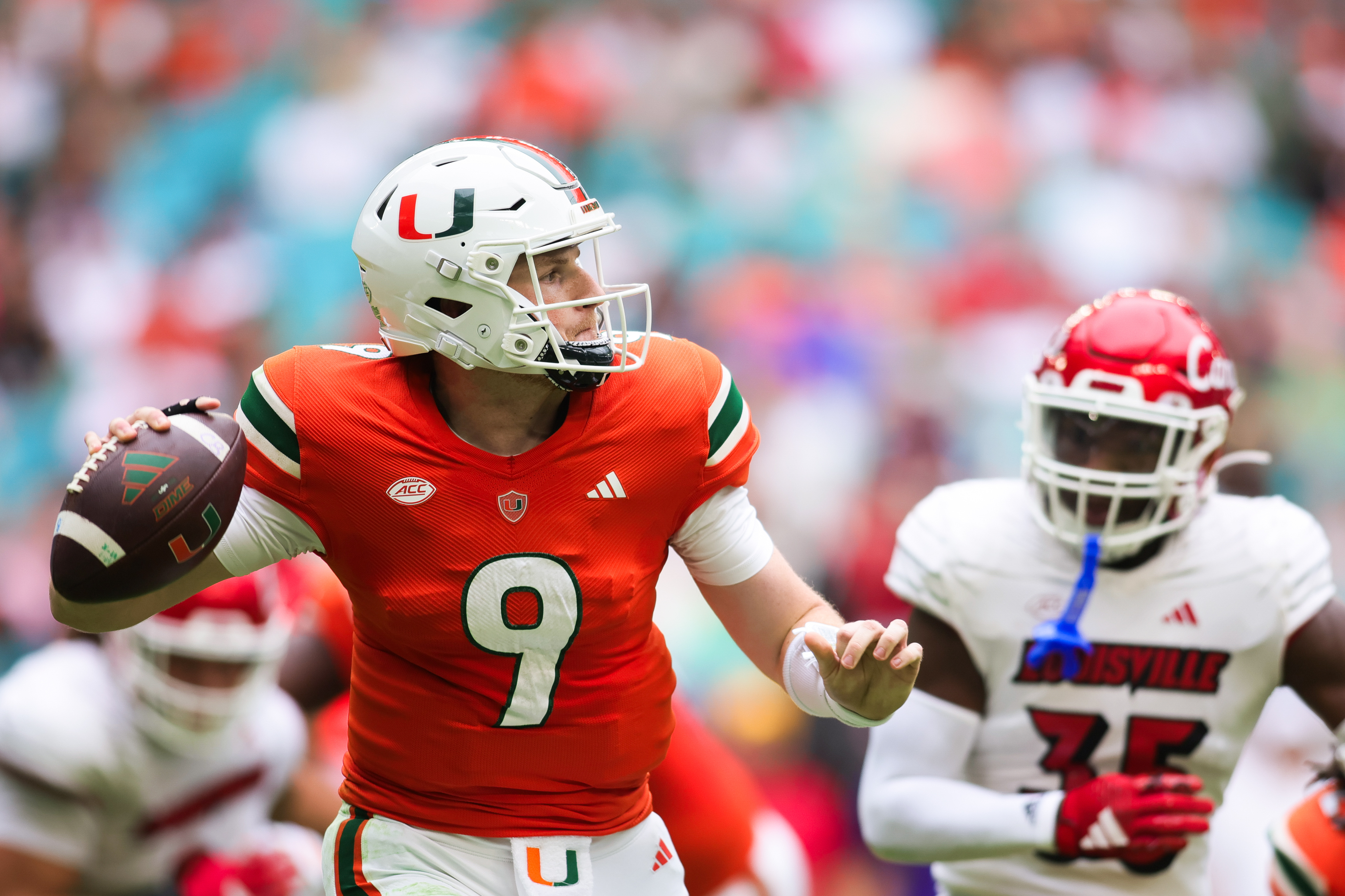 Tyler Van Dyke Miami Hurricanes football transfer portal Louisville Cardinals football