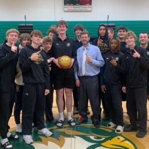 1,000th point scored by Ben Nacey of Cox High School