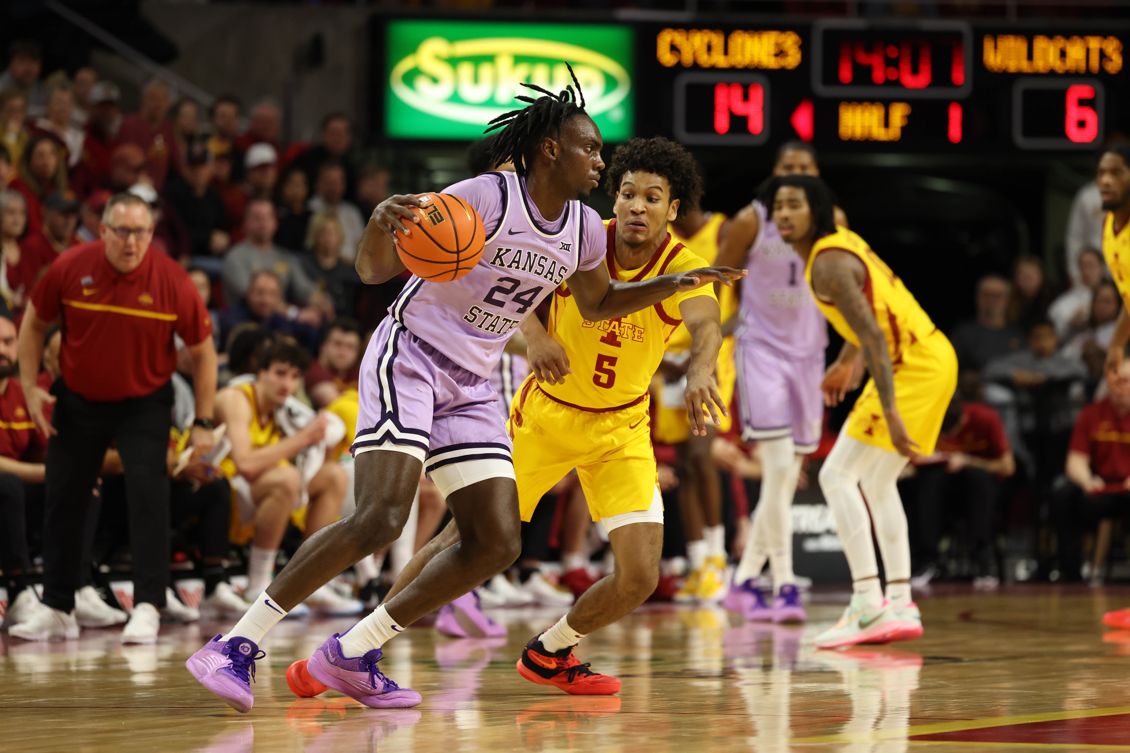 Arthur Kaluma Kansas State Wildcats 2024 NCAA men's college basketball transfer portal landing spots Iowa State Cyclones