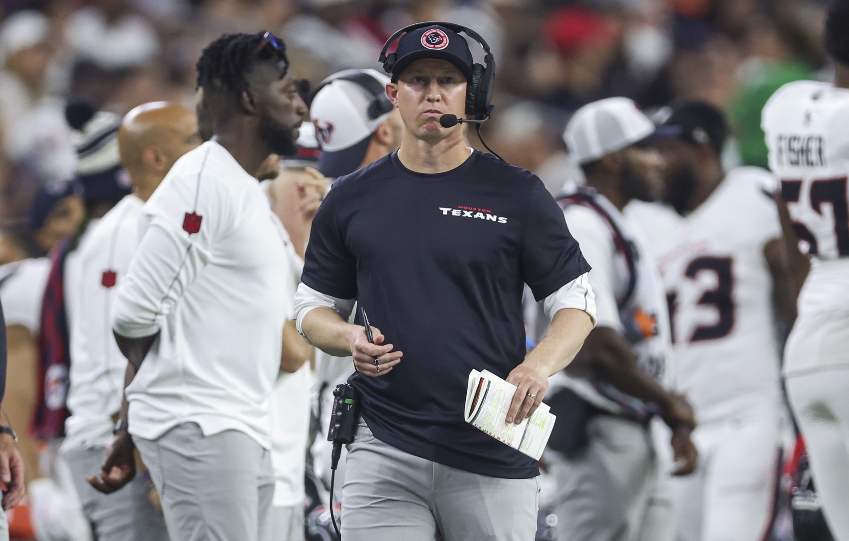 Bobby Slowik Houston Texans New Orleans Saints head coach candidates 2024 NFL season Dennis Allen fired